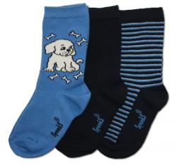 D�tsk� pono�ky Sponks - modr� - 3 p�ry v balen�