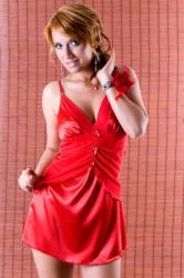 Sat�nov� no�n� ko�ilka Fabien K-24 Oliva red + tanga