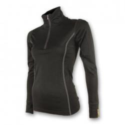 SENSOR Merino Wool Active d�msk� triko dl.ruk�v stoj�k zip - �ern�