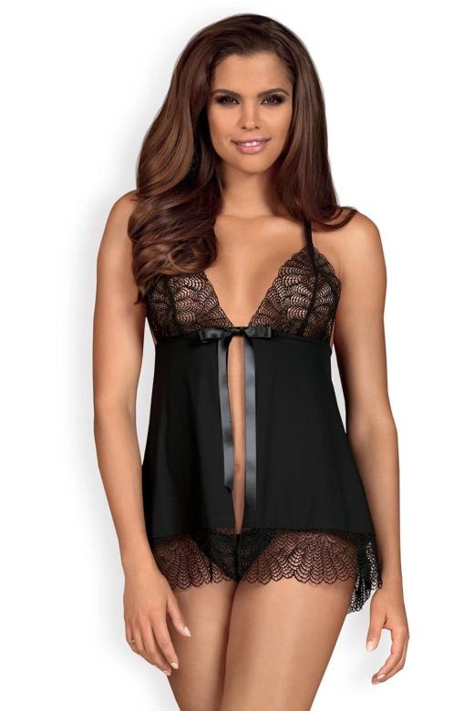 Dámská košilka Obsessive Chiccanta babydoll | černé | S/M