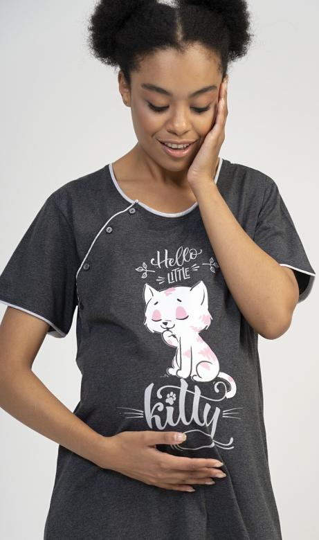 Levně Dámská noční košile mateřská Vienetta Secret Little cat