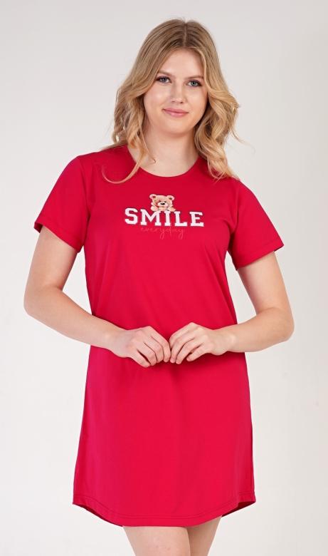 Levně Dámská noční košile s krátkým rukávem Vienetta Secret Méďa Smile