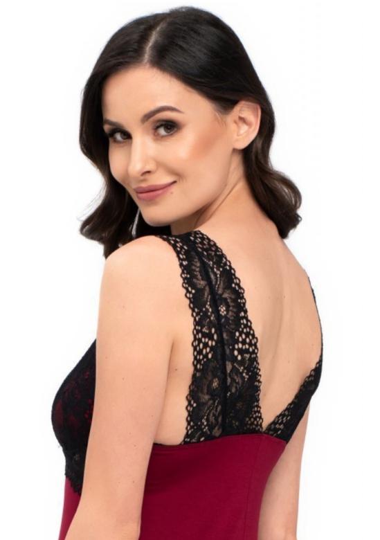 Levně Dámská noční košilka Babella Larisa soft vínová