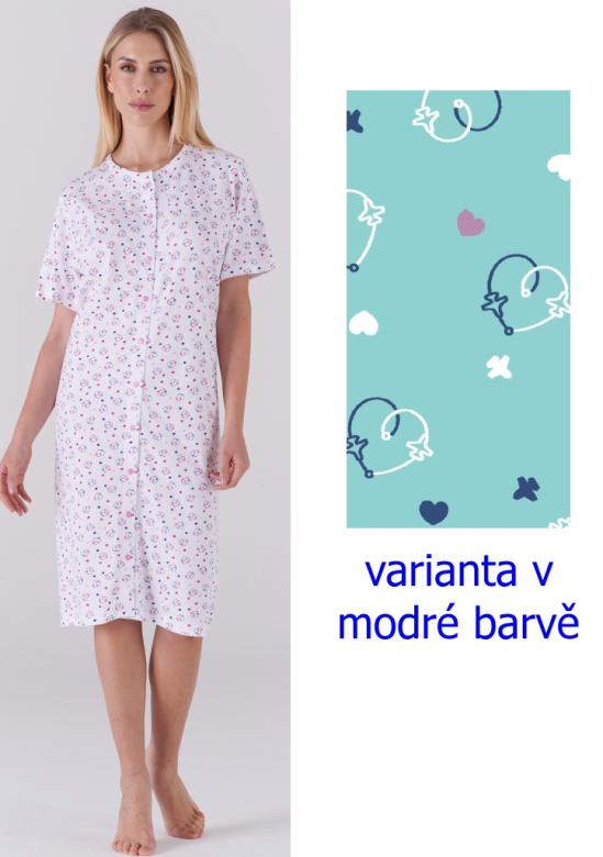 Dámská rozepínací noční košile KARELPIU KC6076 | bílá | M
