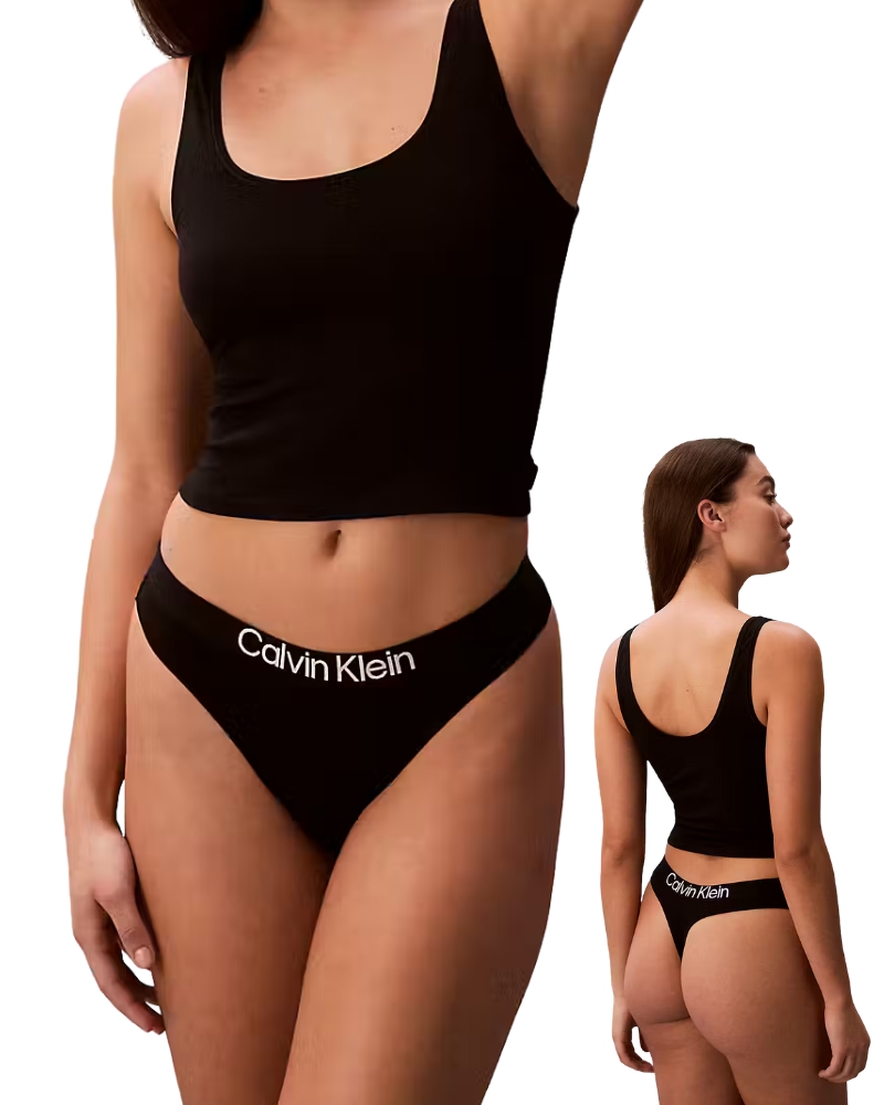 Dámská tanga Calvin Klein QD5397 černá 3 kusy