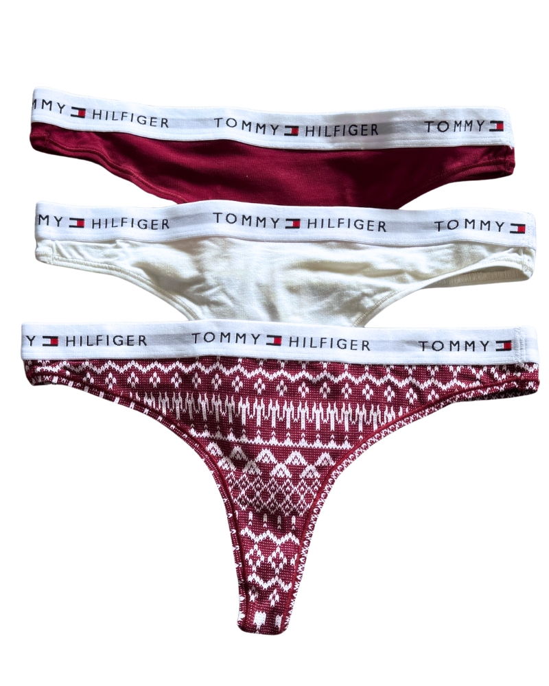 Dámská tanga Tommy Hilfiger UW06134 VÁNOCE 3 ks