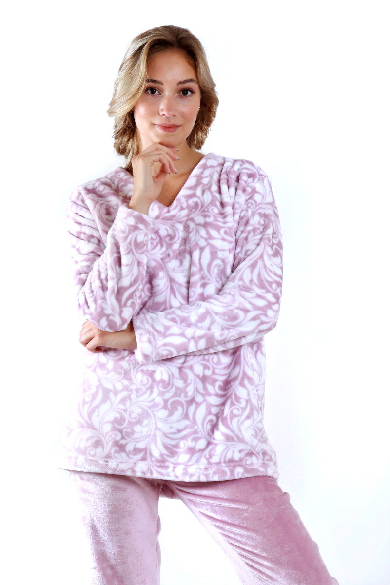 Dámská teplá mikina Vestis Flora 6456 | 4303 - tisk fialová | L