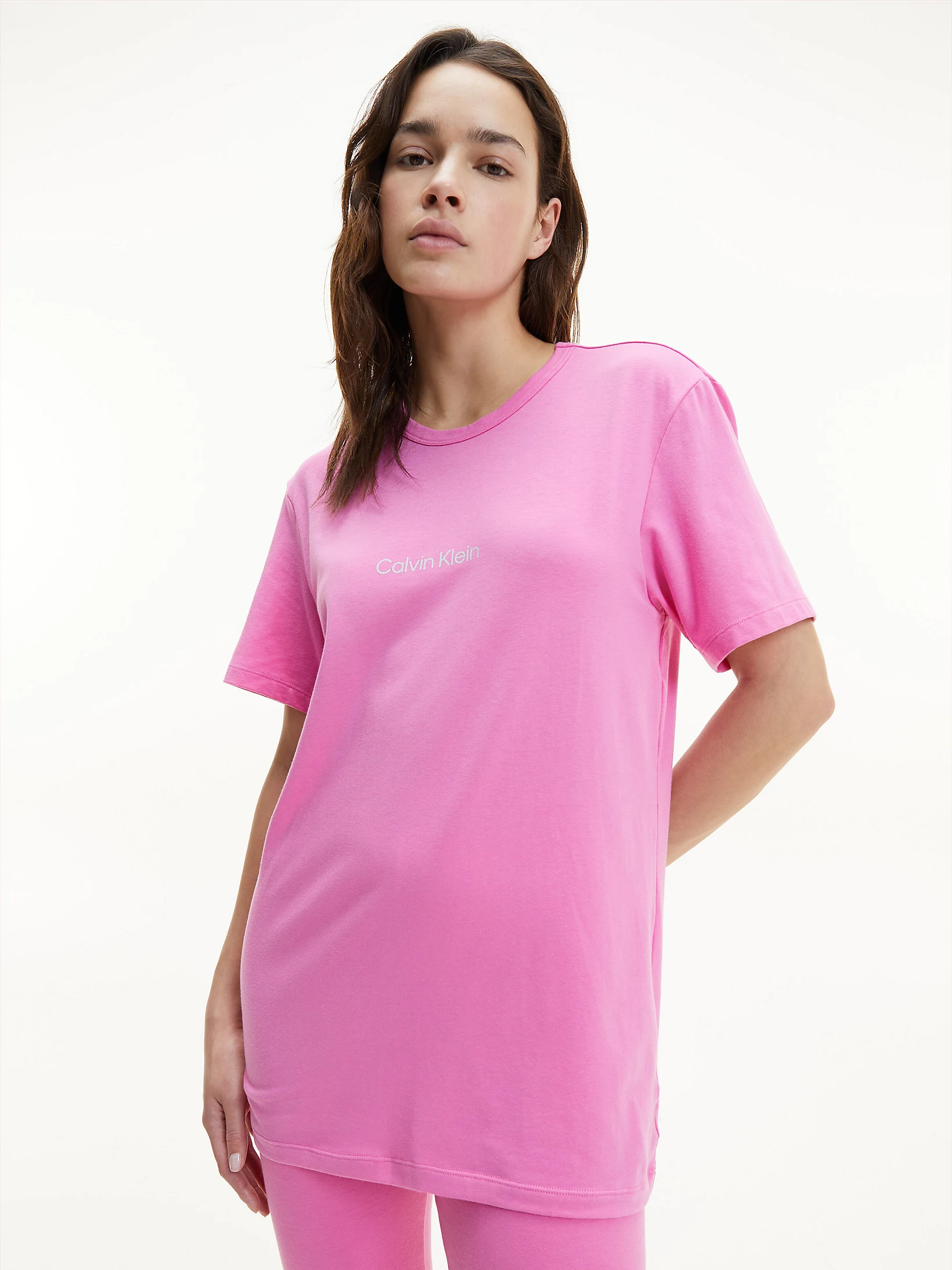 Levně Dámská tunika Calvin Klein QS6756E růžová