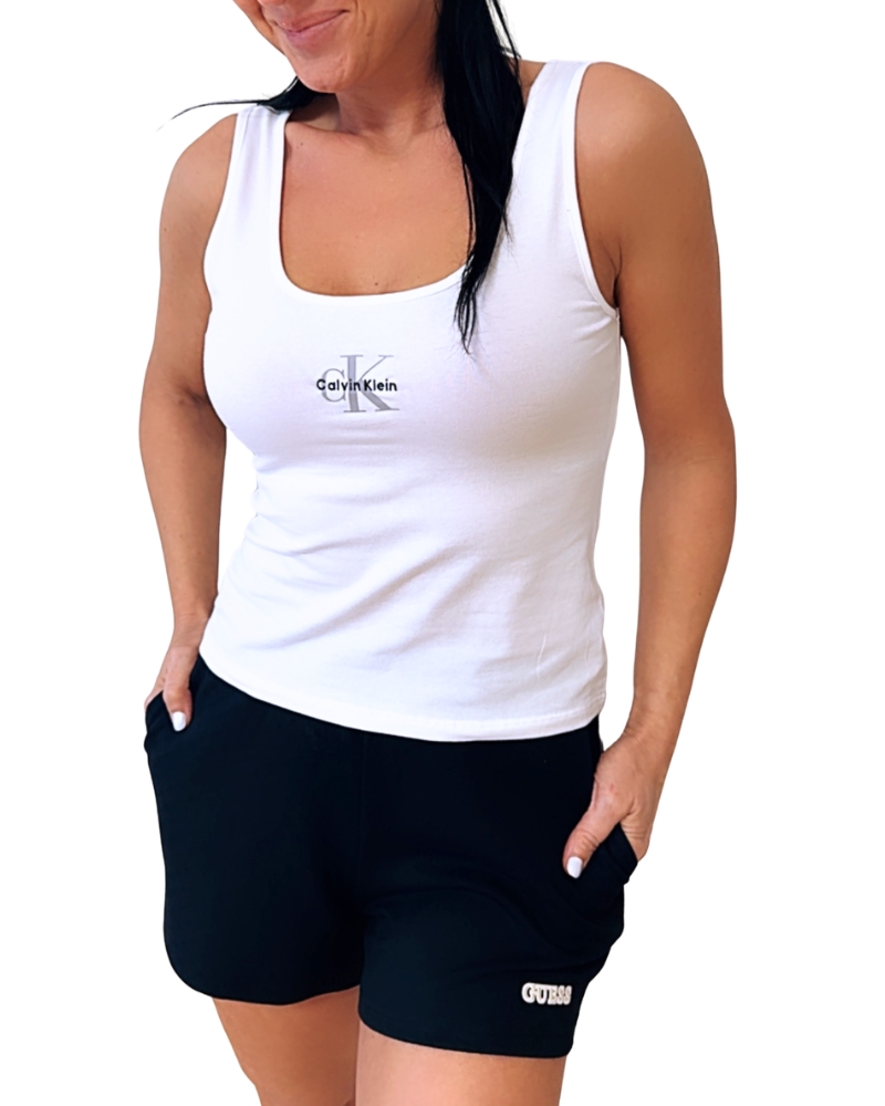 Levně Dámské bílé tílko Calvin Klein QS7603 GX TANK