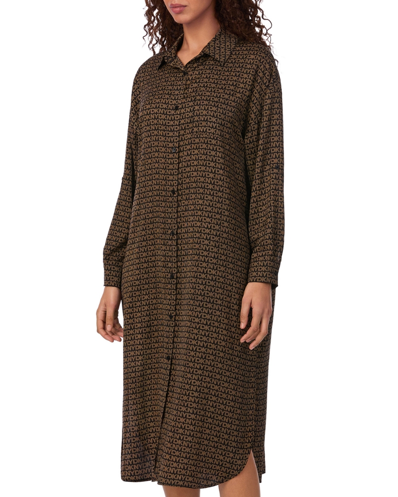 Levně Dámské dlouhé košilové šaty DKNY YI00053