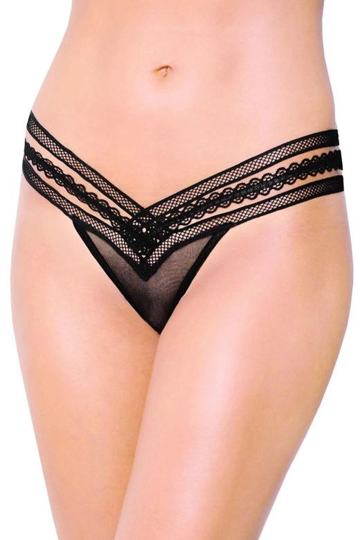 Dámské erotická tanga SoftLine collection 2439 | černé | M/L