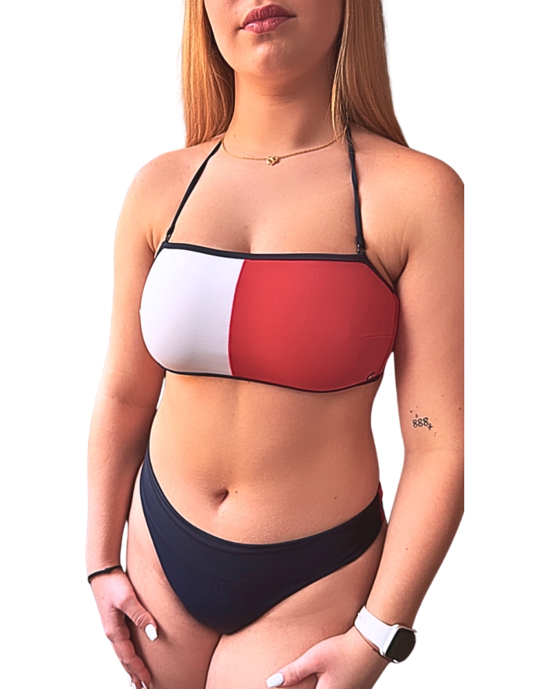 Dámské plavky Tommy Hilfiger UQW0UW05816 5838 BANDEAU | modrá | L