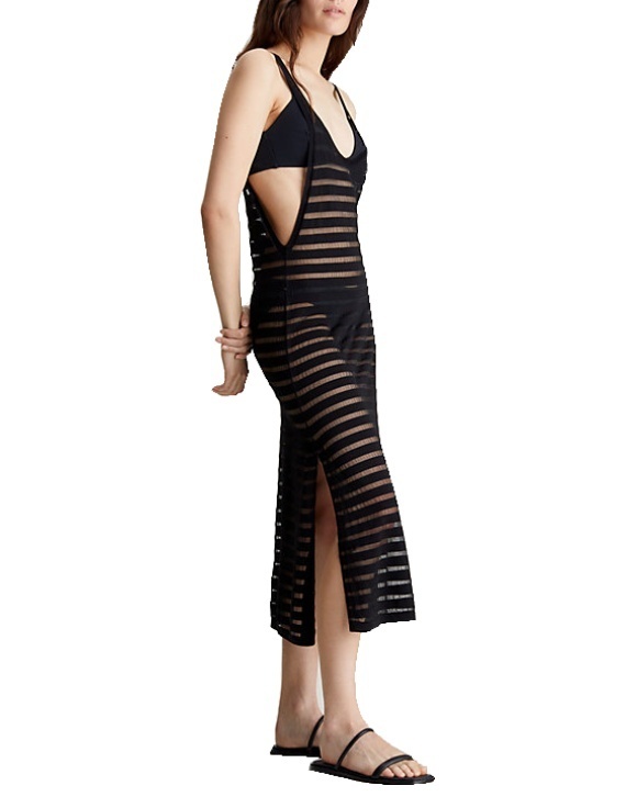 Levně Dámské plážové šaty Calvin Klein KW0KW02464 černé