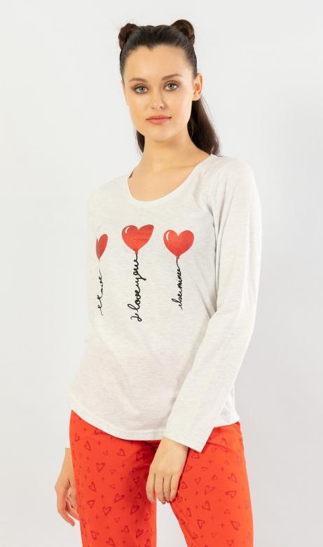 Dámské pyžamo dlouhé Vienetta Secret I love you