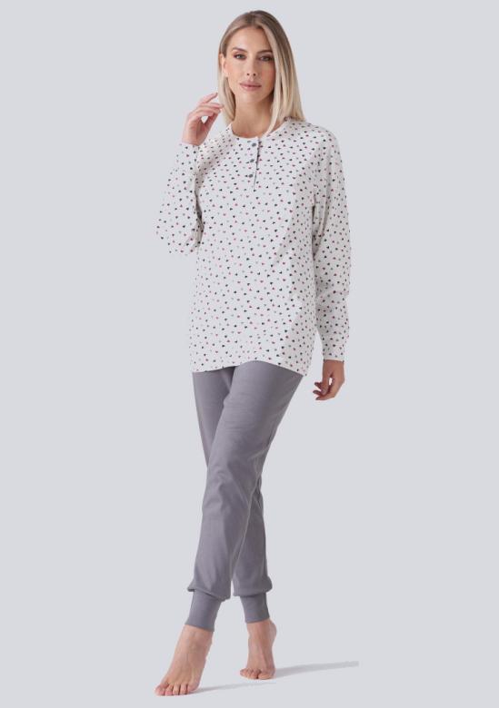 Dámské pyžamo Karelpiu KF7041 | smetanová | 4XL