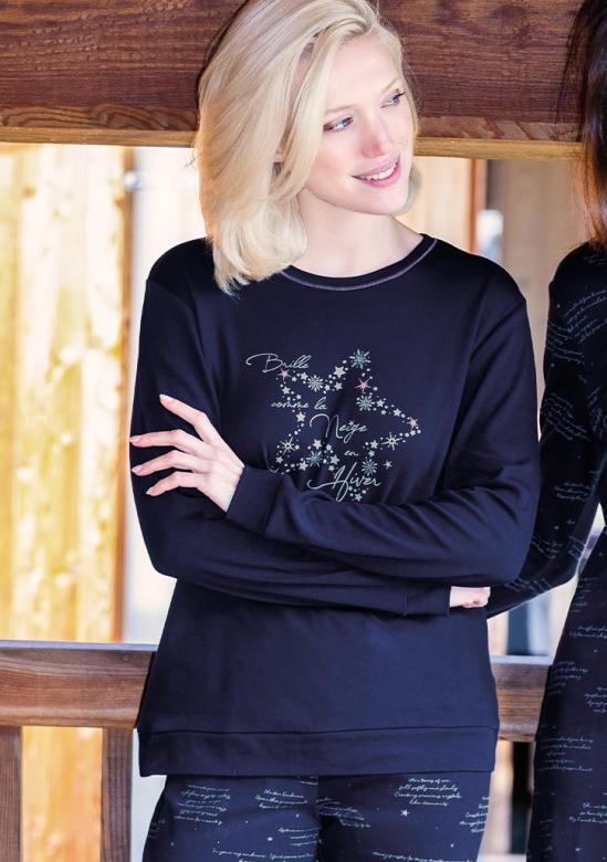 Dámské pyžamo Siélei SM12 | tm.modrá | XL