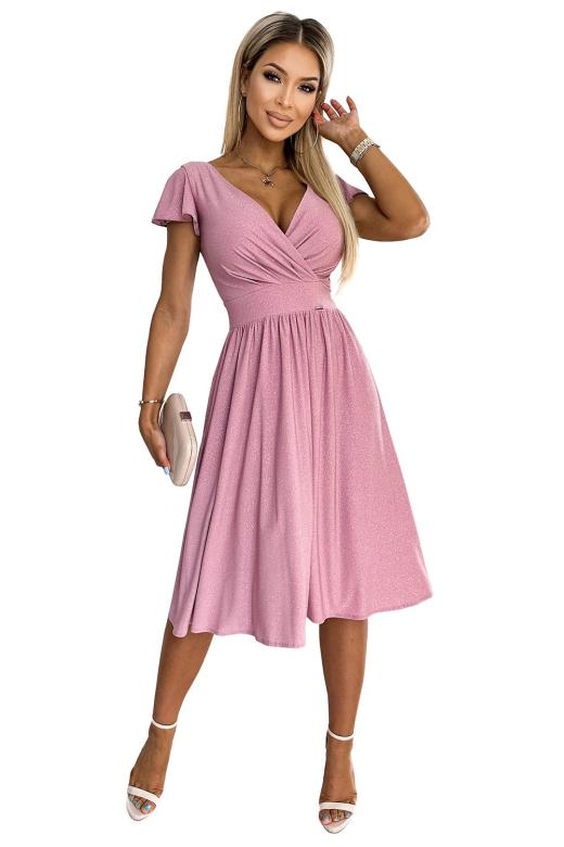 Dámské šaty Numoco 425-2 MATILDE | starorůžová | XL