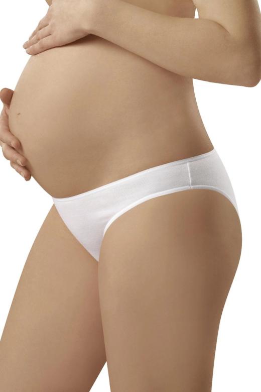 Levně Dámské těhotenské kalhotky Italian Fashion Mama mini bílé