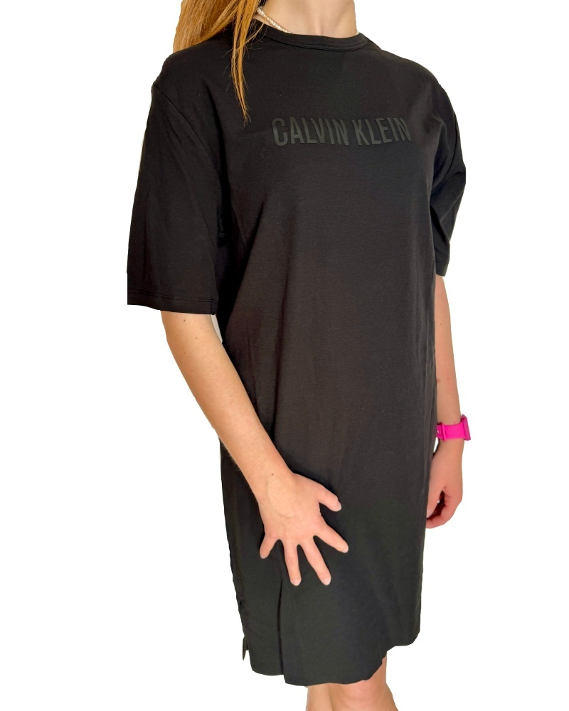 Levně Dámské tričkové šaty Calvin Klein QS7126E černé