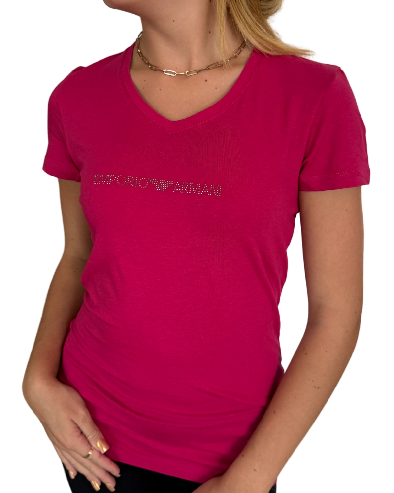 Levně Dámské triko Emporio Armani 163321 4F223 růžové