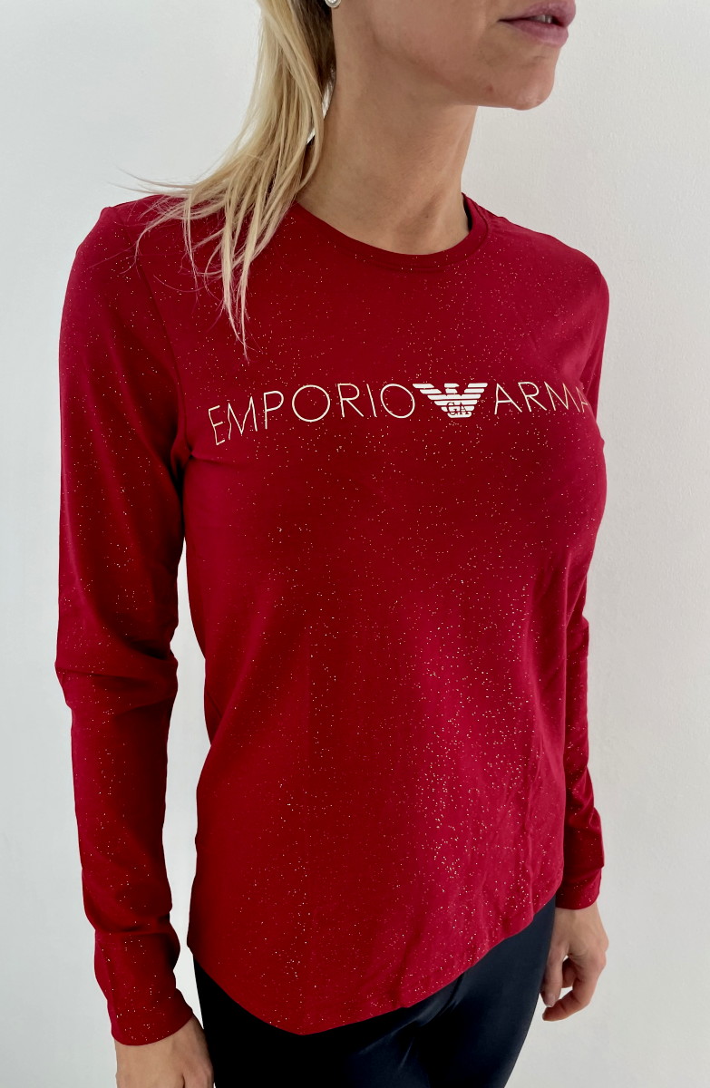 Levně Dámské triko Emporio Armani 164273 1A225 červená
