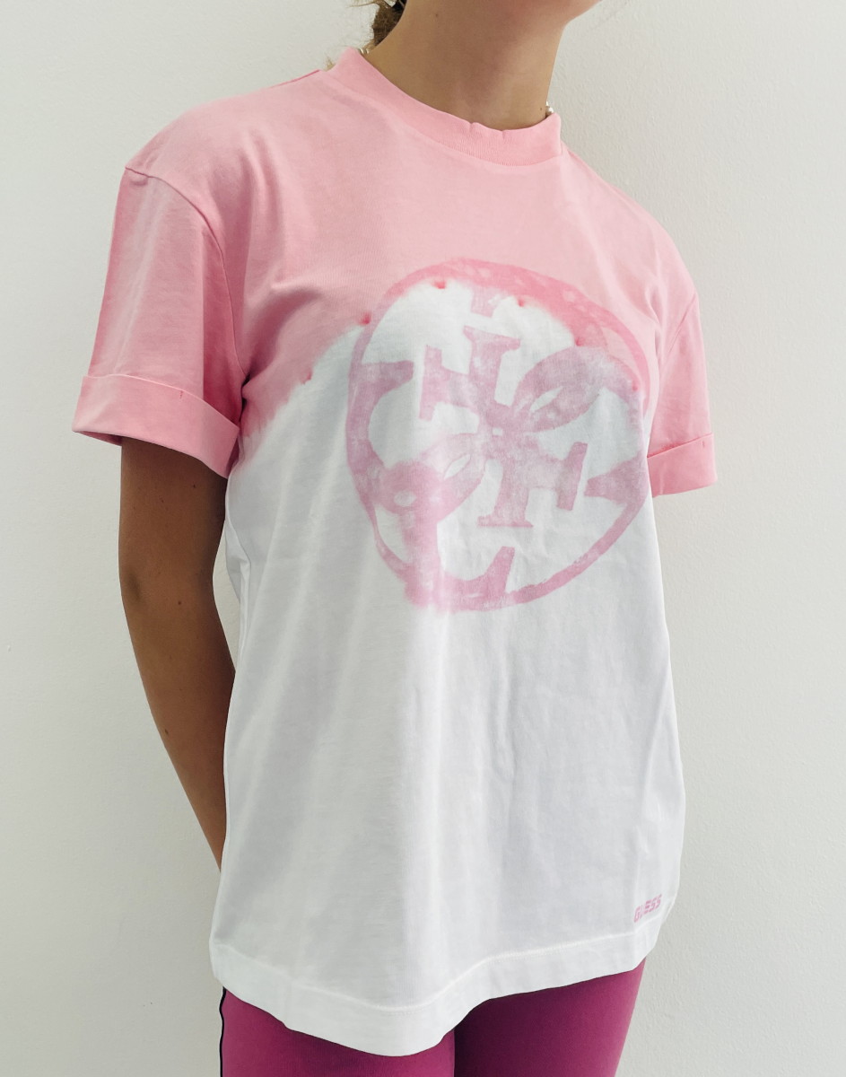 Levně Dámské triko Guess Anise V2YI01 růžové