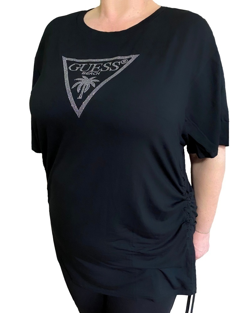 Dámské triko Guess E4GI00 černé OVERSIZE | černá | L