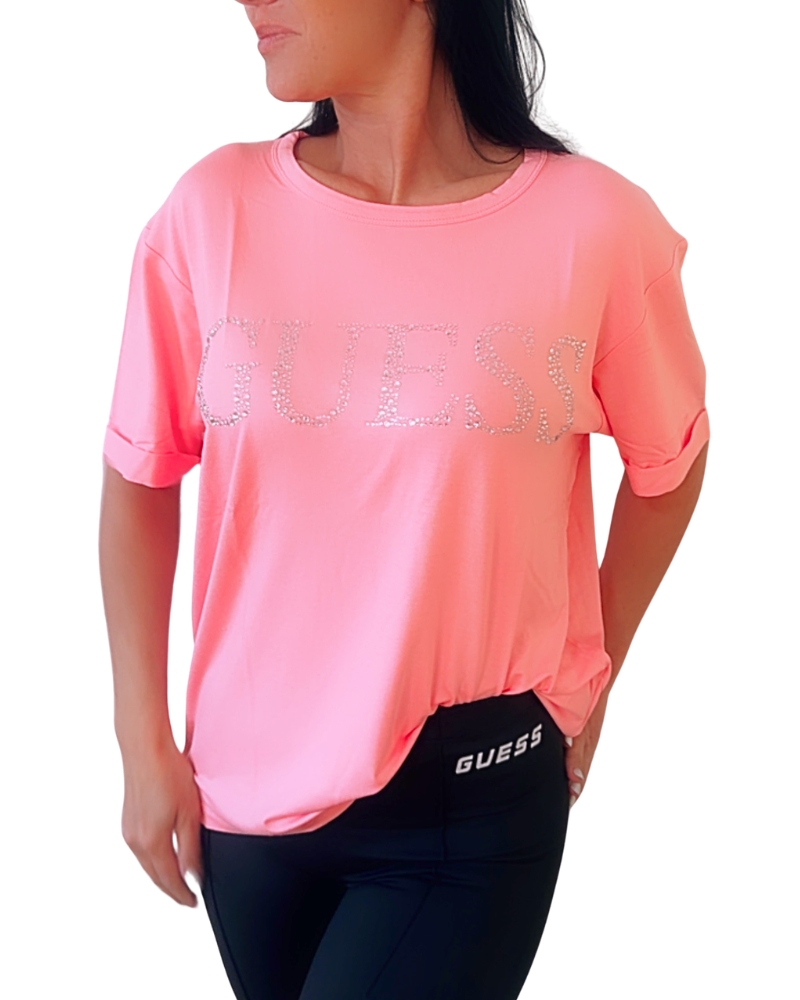 Levně Dámské triko GUESS E5GI07 růžová