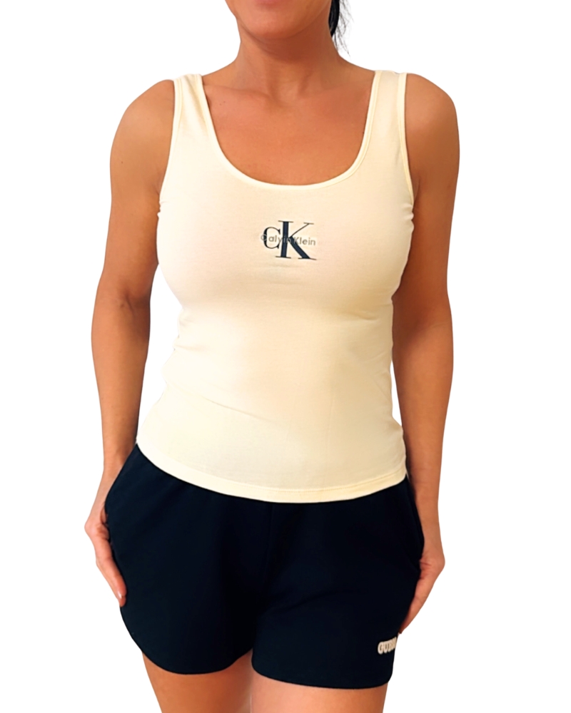 Dámské žluté tílko Calvin Klein QS7603 GX TANK | žlutá | L
