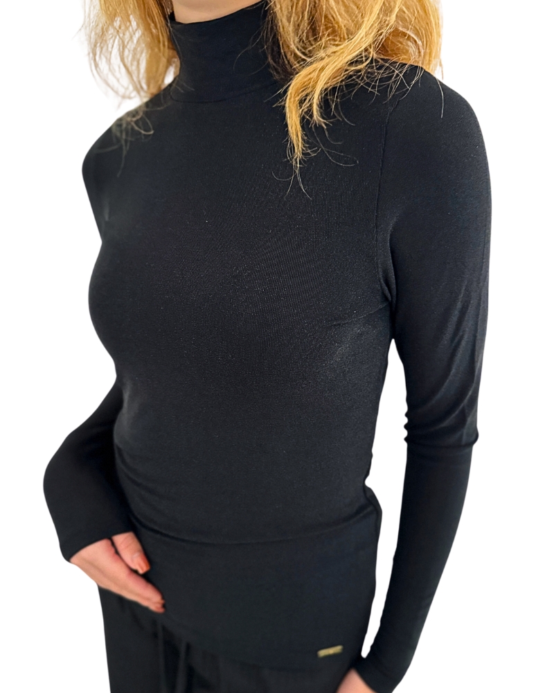 Dámský lurexový rolák Emporio Armani 164861 4F214 černý