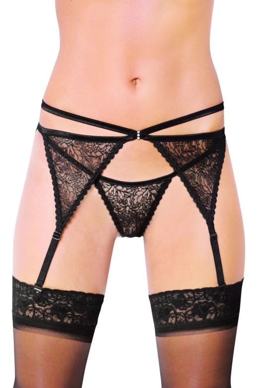 Dámský podvazkový pás SoftLine collection 3318 černý | černé | S/M