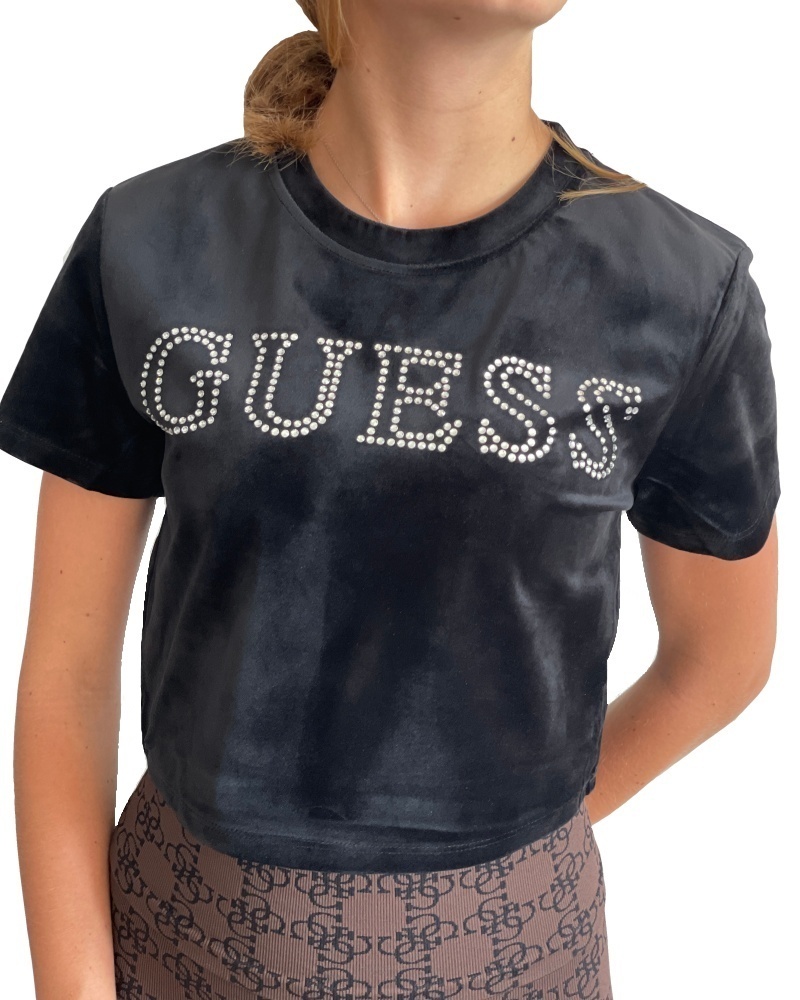 Dámský top Guess V3BI01 Couture Crop Tee | černá | L