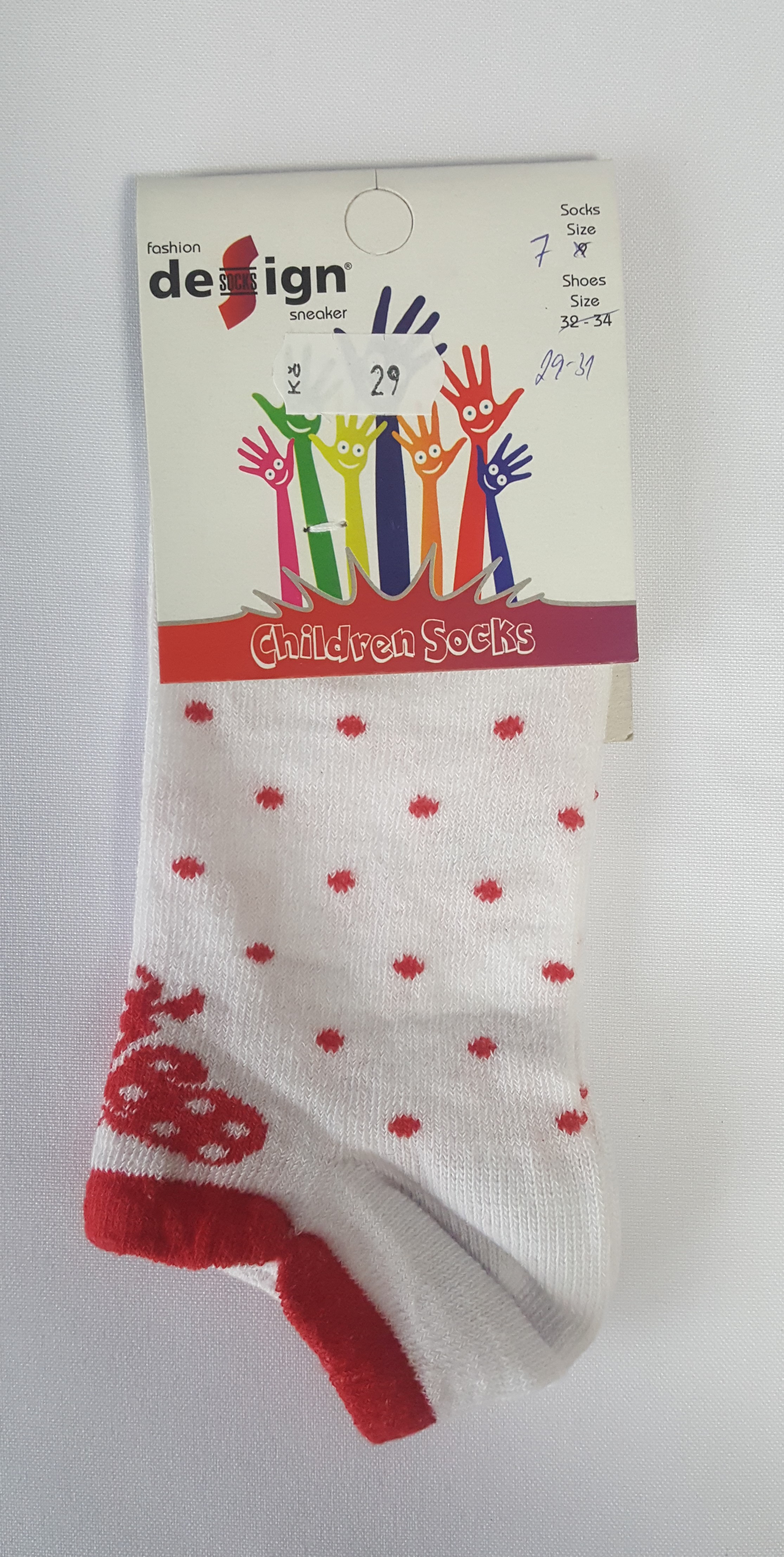 Levně Dětské kotníkové ponožky Design Socks - puntík mašlička