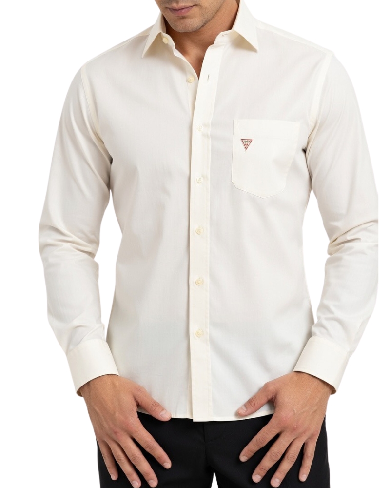 Levně Pánská lněná košile Guess F6GH06