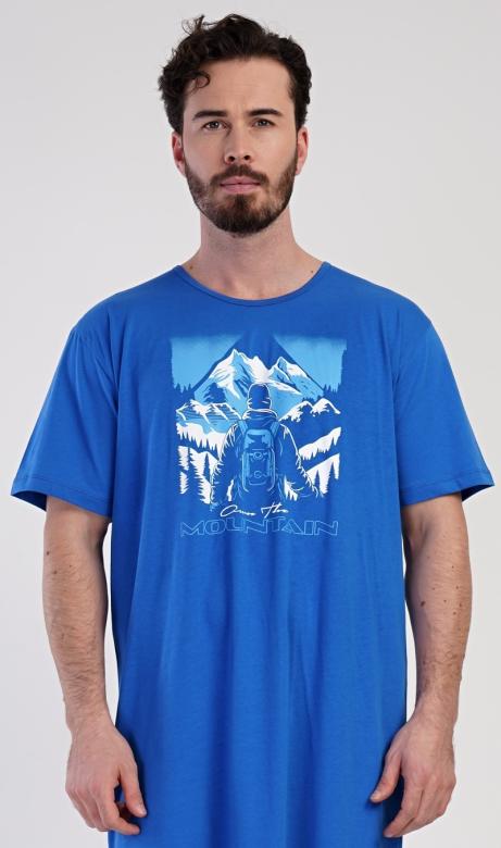 Levně Pánská noční košile s krátkým rukávem Vienetta Secret Mountain