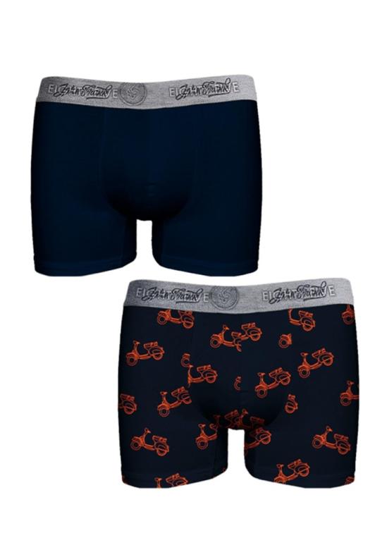 Pánské boxerky John Frank JF2BEF25 2Pack | tm.modrá | M