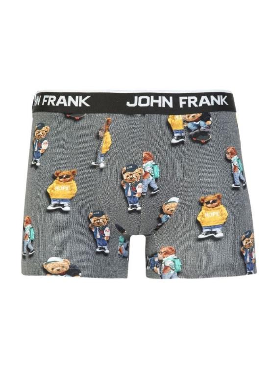 Pánské boxerky John Frank JFBD325-COOL TEDDY | sv.šedá | L