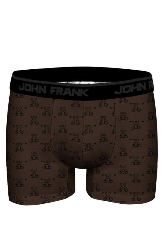 Pánské boxerky John Frank JFBDMOD156-BEAR | hnědá | L