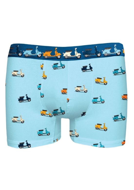 Pánské boxerky JOHN FRANK JFBDWPMOD507 Mini scooter | sv.modrá | XL