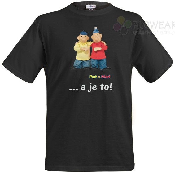Pánské tričko Pat a Mat GESTO černé