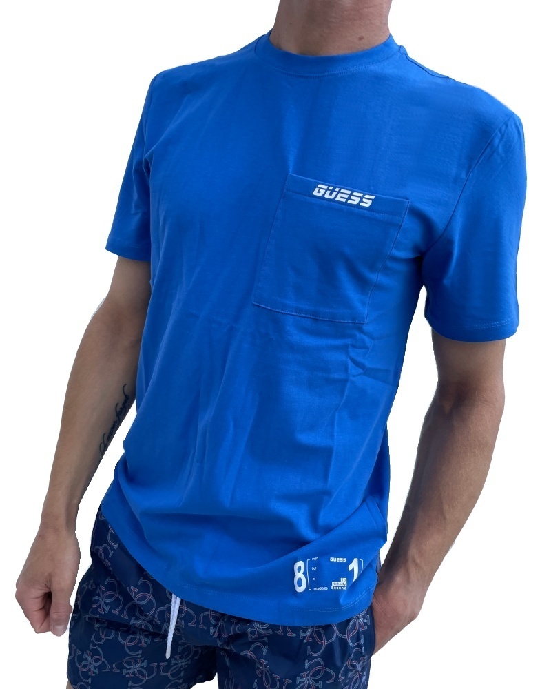 Levně Pánské triko Guess U1GA22 modré