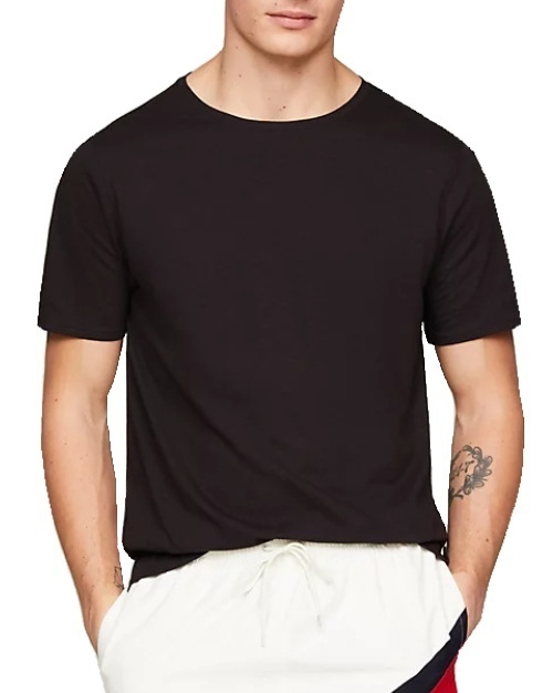 Pánské triko Tommy Hilfiger UM0UM03226 černé lněné | černá | XL
