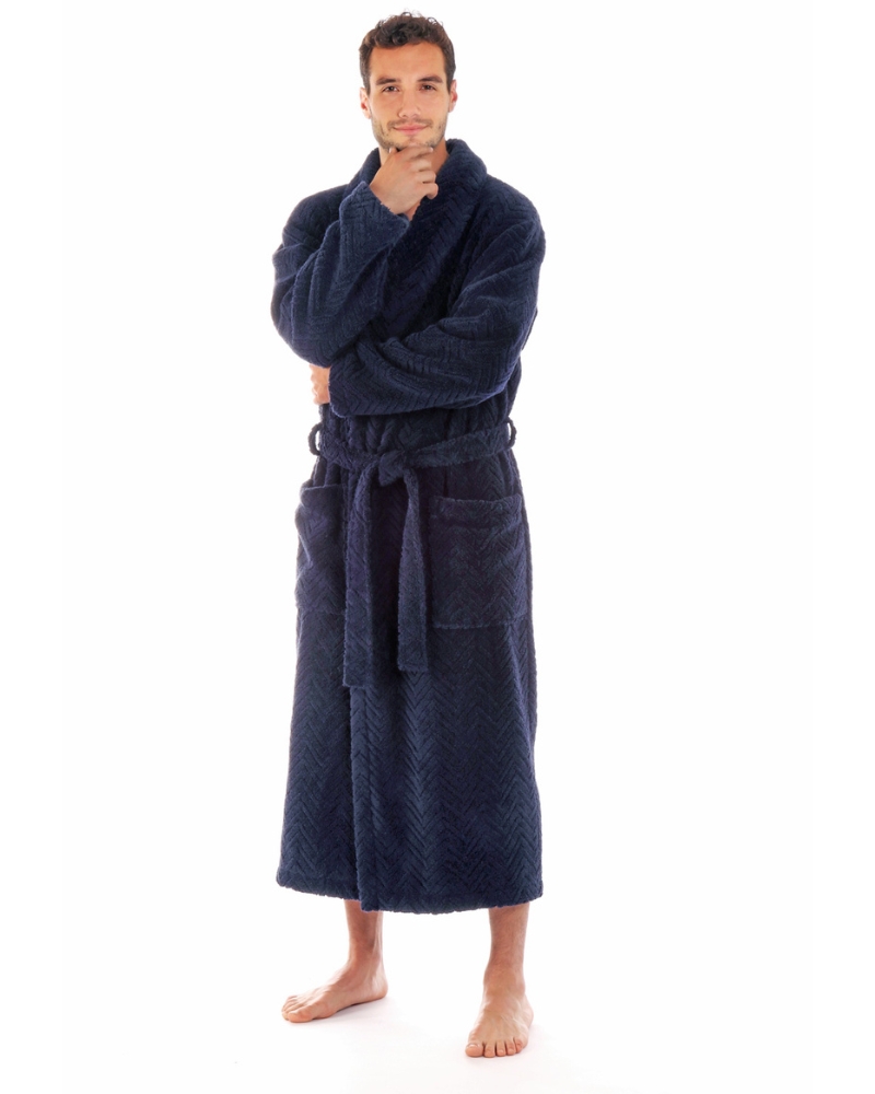 Unisex savý modrý župan Vestis Athena 2116